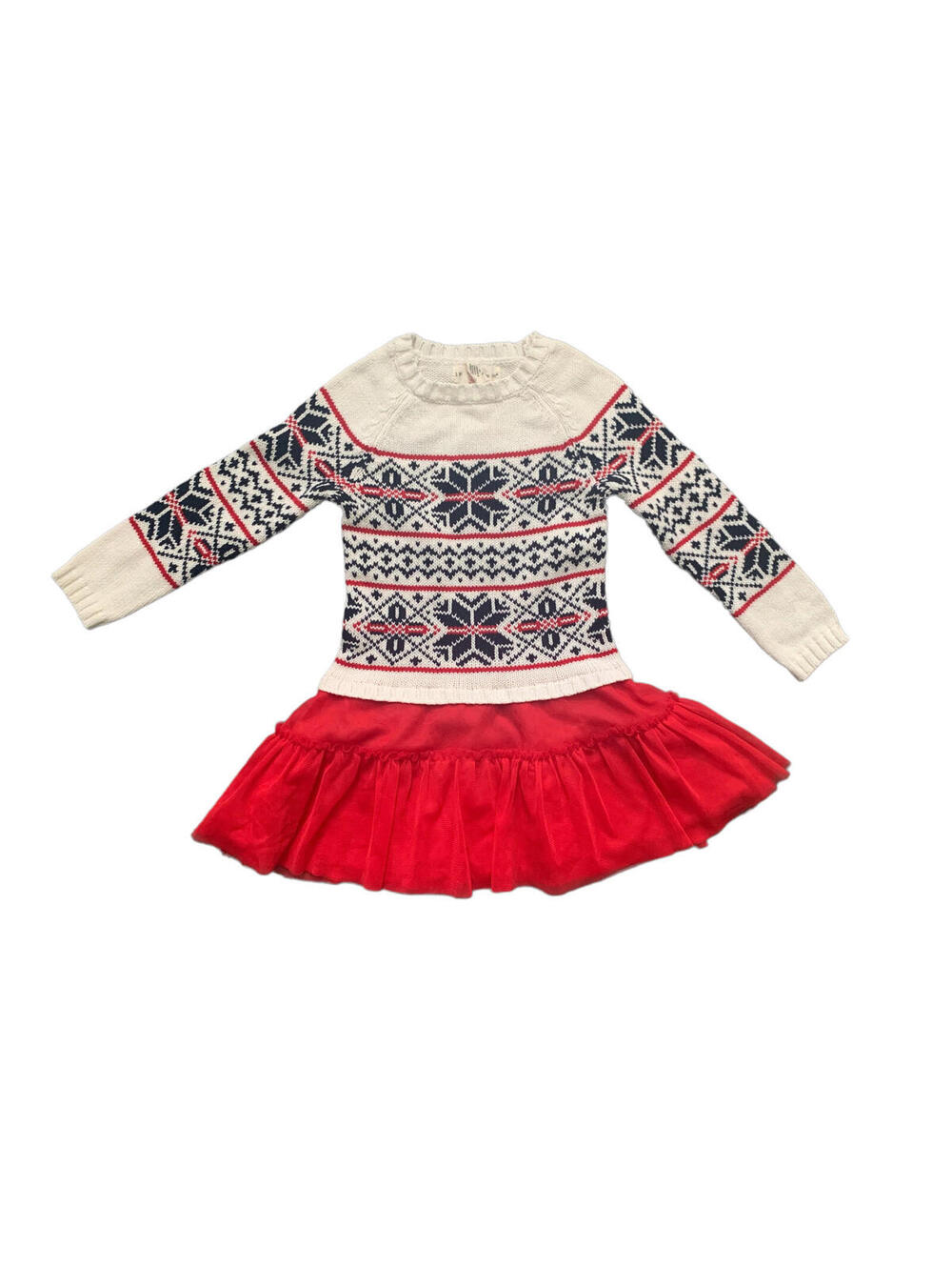 Anthropologie Argyle Aztez Girls Sweater Dress Size 4T Tulle Bottom If it was me